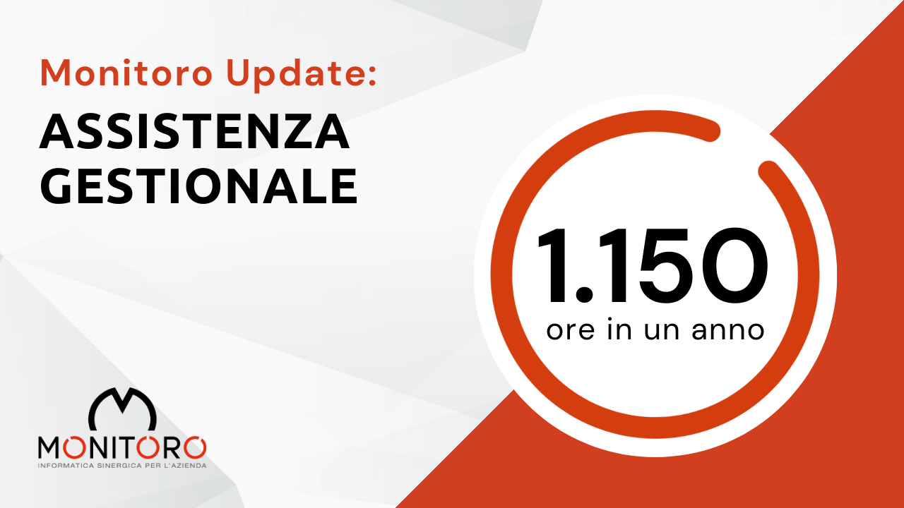 Monitoro update: 1150 ore dedicate all’assistenza gestionale ogni anno