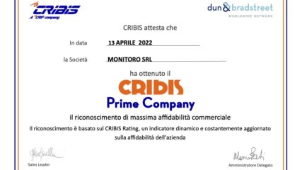 Monitoro ottiene il riconoscimento CRIBIS Prime Company